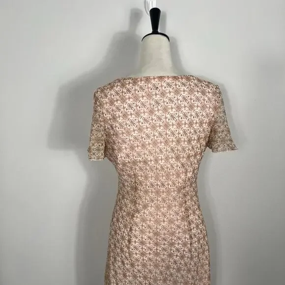 Vintage Cottage Core Prairie Dress Womens Floral Tea Midi Dress Size 12 - Picture 5 of 8
